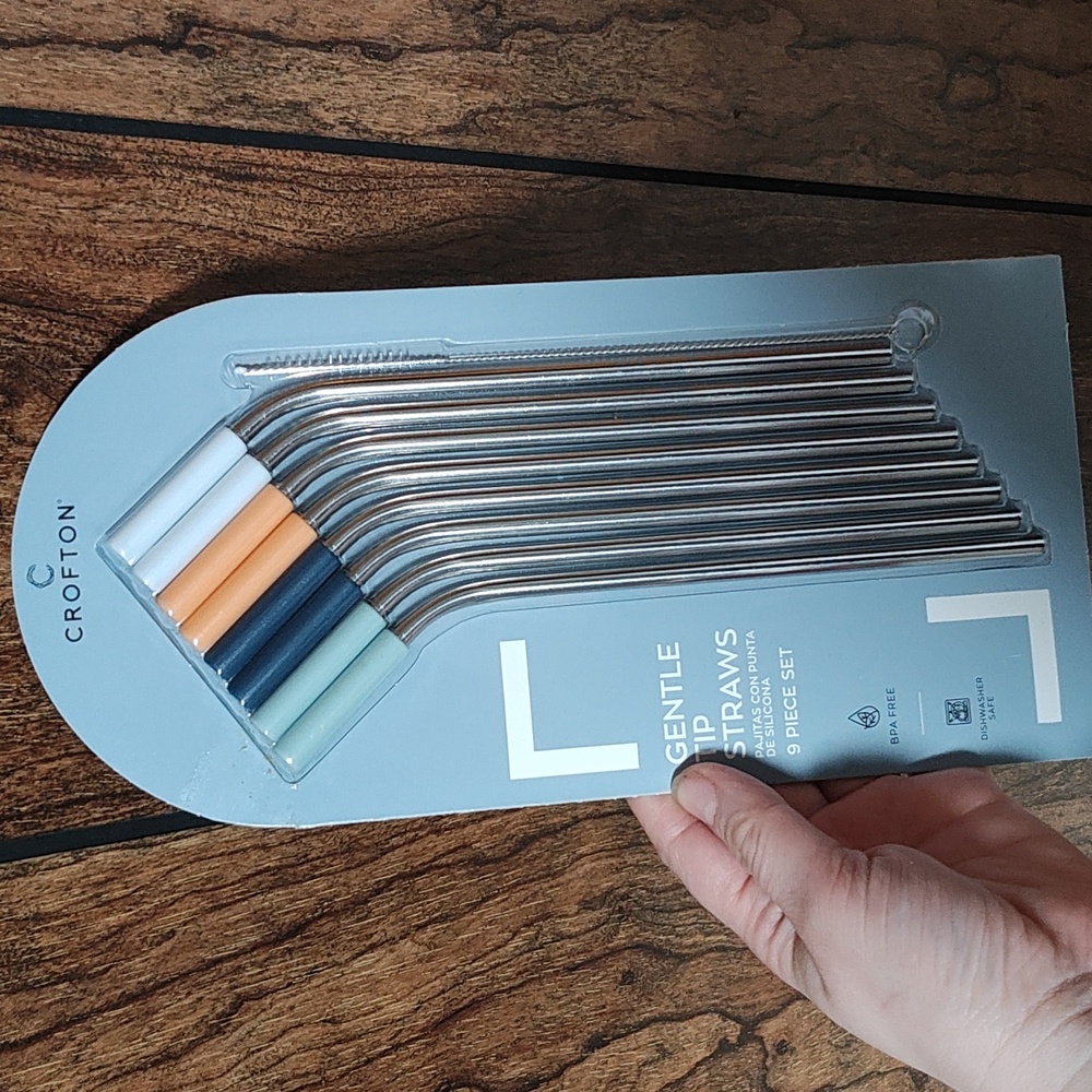 Crofton reusable 9 piece set straws